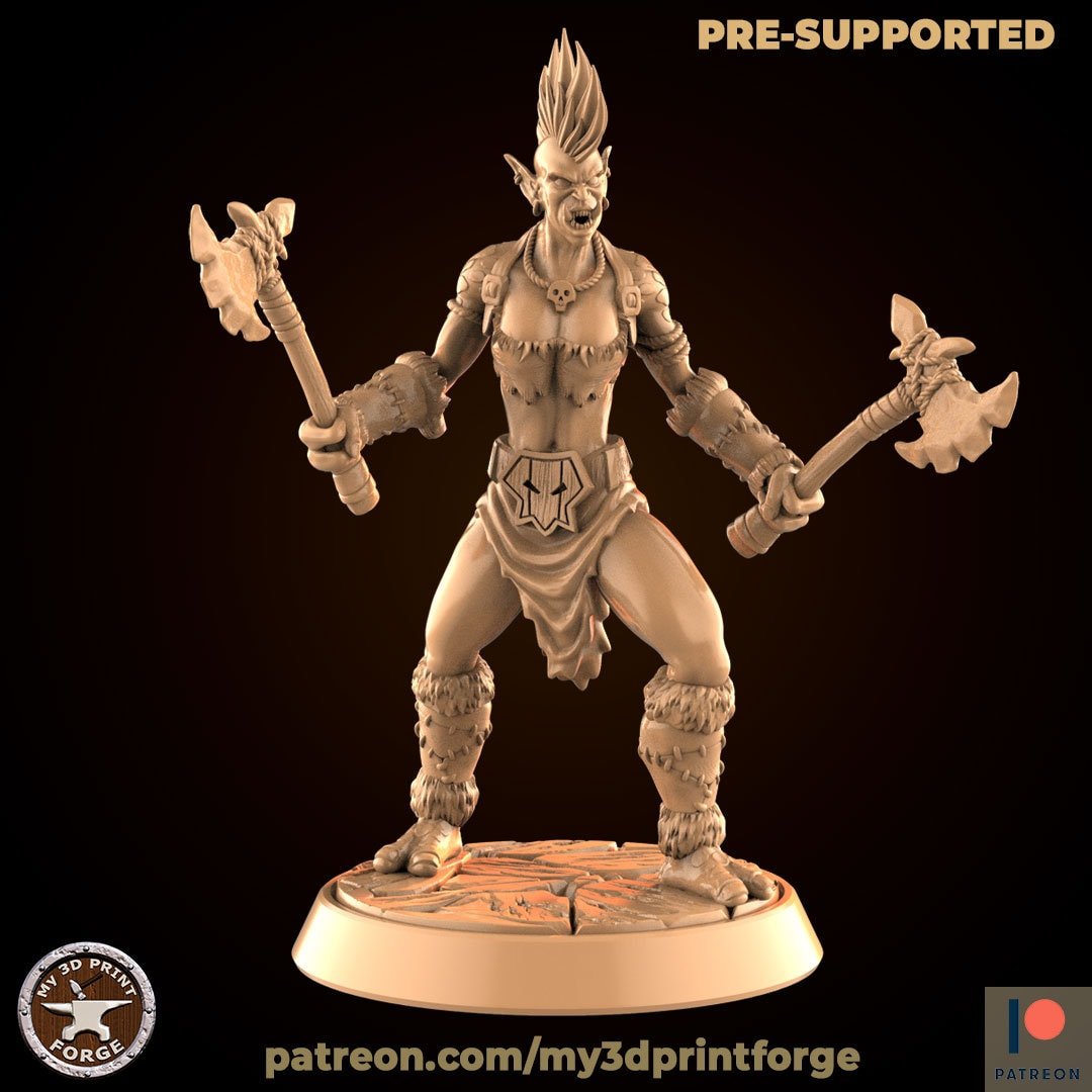 Troll Set 3 Miniature | C - Tabletop RPG & D&D miniature. Perfect for wargaming & collectors