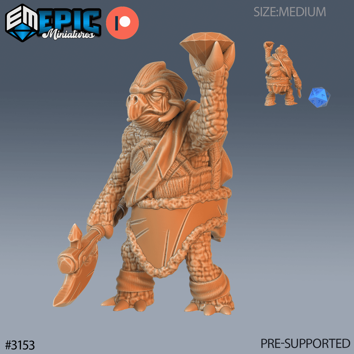 Turtle Folk Mini Set 2 Miniature | A - Tabletop RPG & D&D miniature. Perfect for wargaming & collectors