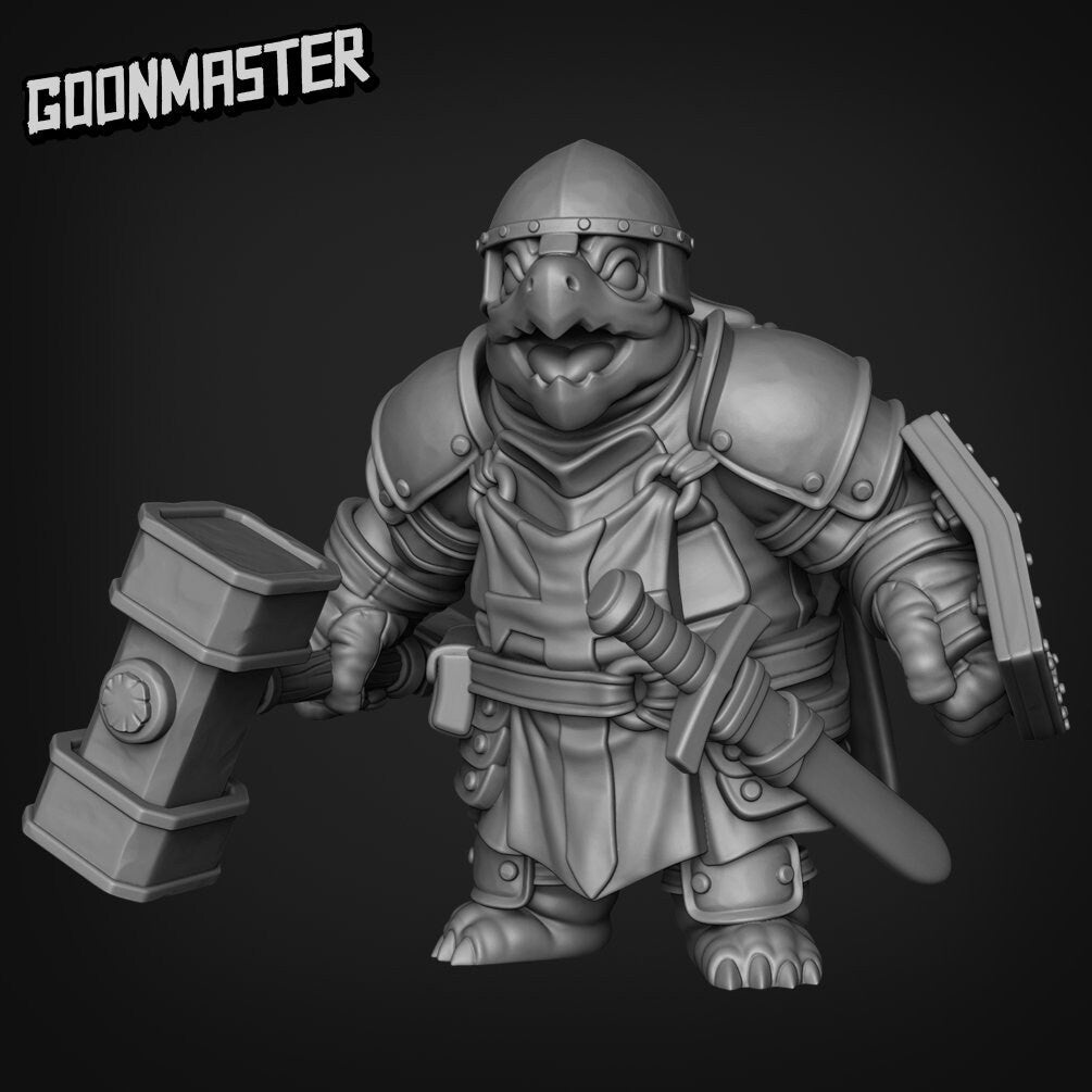 Turtle Folk Paladin Miniature - C - 28mm