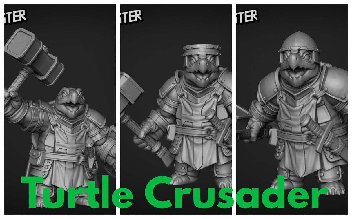 Turtle Folk Paladin Set 5 Miniature | Set of 3 - Tabletop RPG & D&D miniature. Perfect for wargaming & collectors
