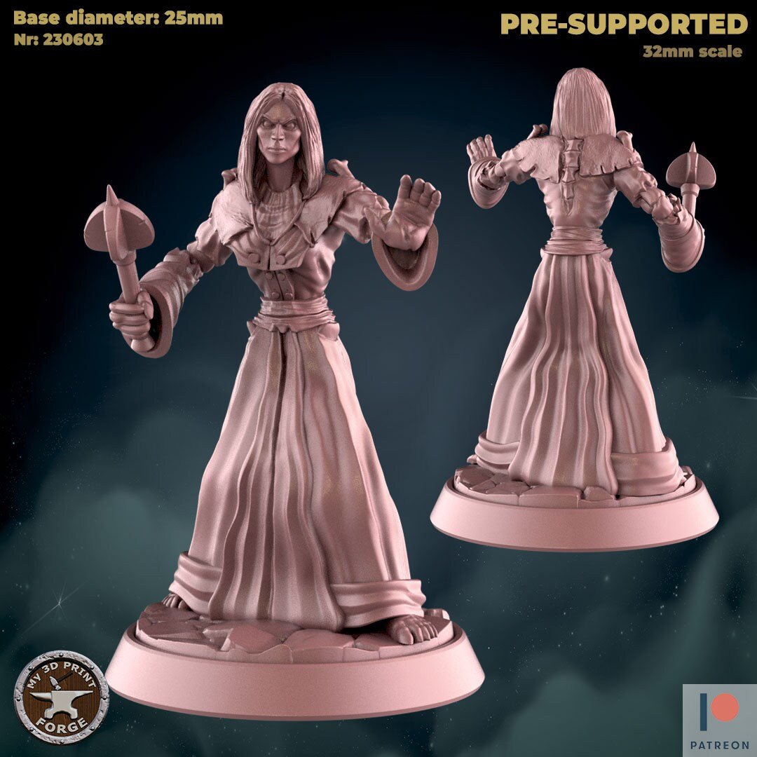 Undead Priest Miniature | B - Tabletop RPG & D&D miniature. Perfect for wargaming & collectors