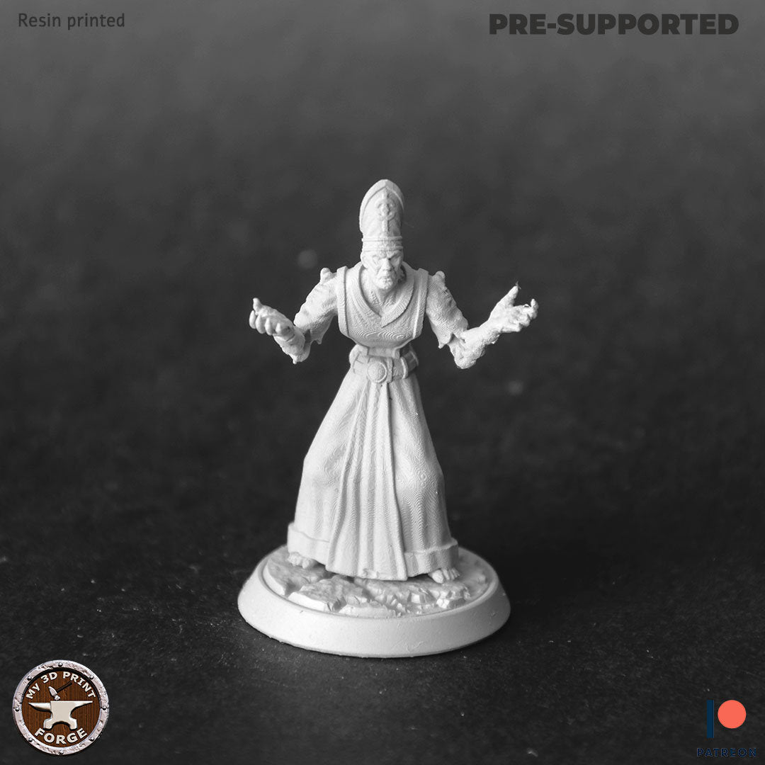 Undead Warlock, Priest Miniature | A - Tabletop RPG & D&D miniature. Perfect for wargaming & collectors