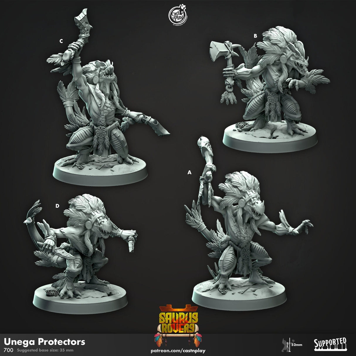 Unega Protectors Miniature | A - Tabletop RPG & D&D miniature. Perfect for wargaming & collectors