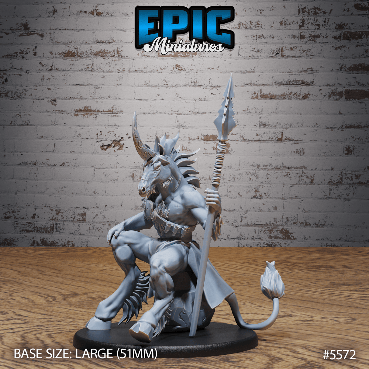 Unicorn Folk Warrior Miniature | B - Tabletop RPG & D&D miniature. Perfect for wargaming & collectors