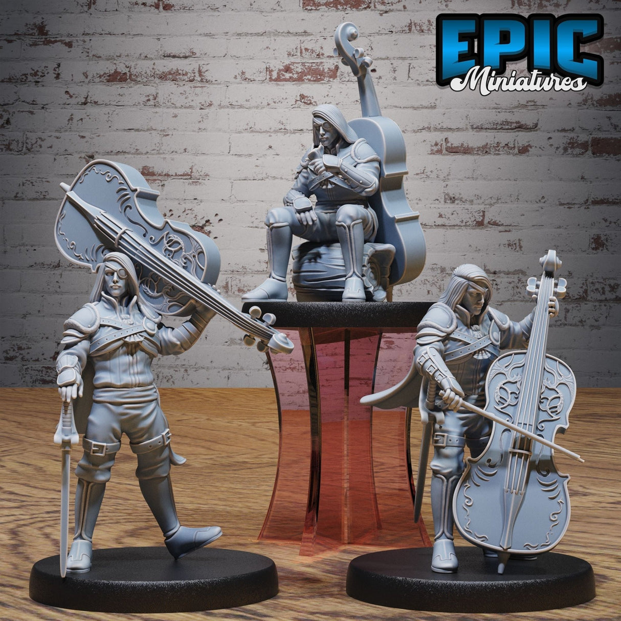 Vagabond Bard Miniature | Set of 3 - Tabletop RPG & D&D miniature. Perfect for wargaming & collectors