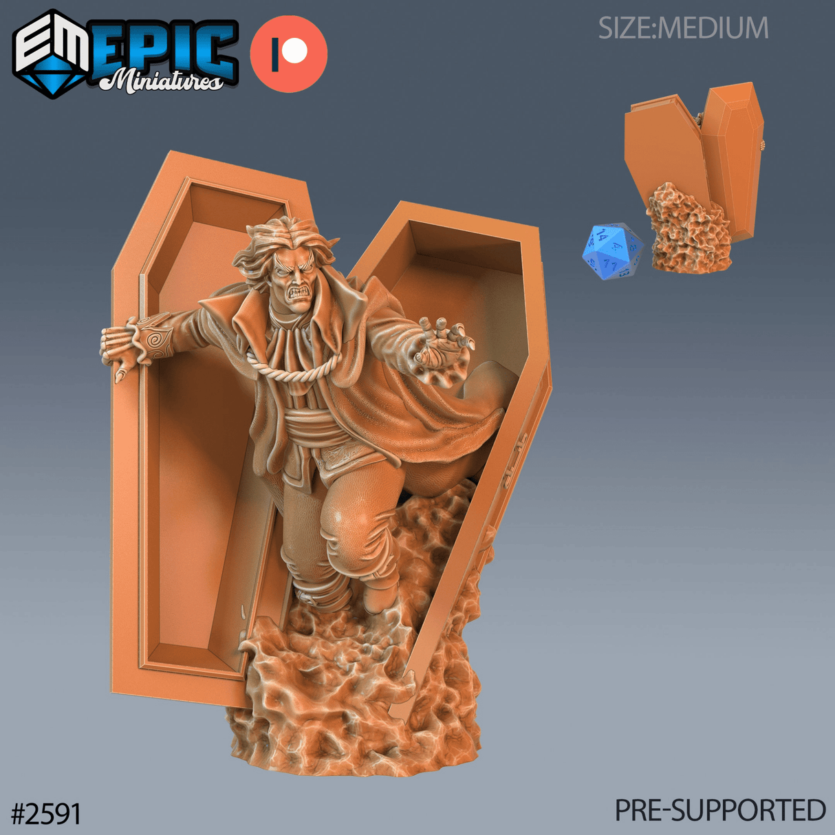 Vampire Lord Set 1 Miniature | C - Tabletop RPG & D&D miniature. Perfect for wargaming & collectors