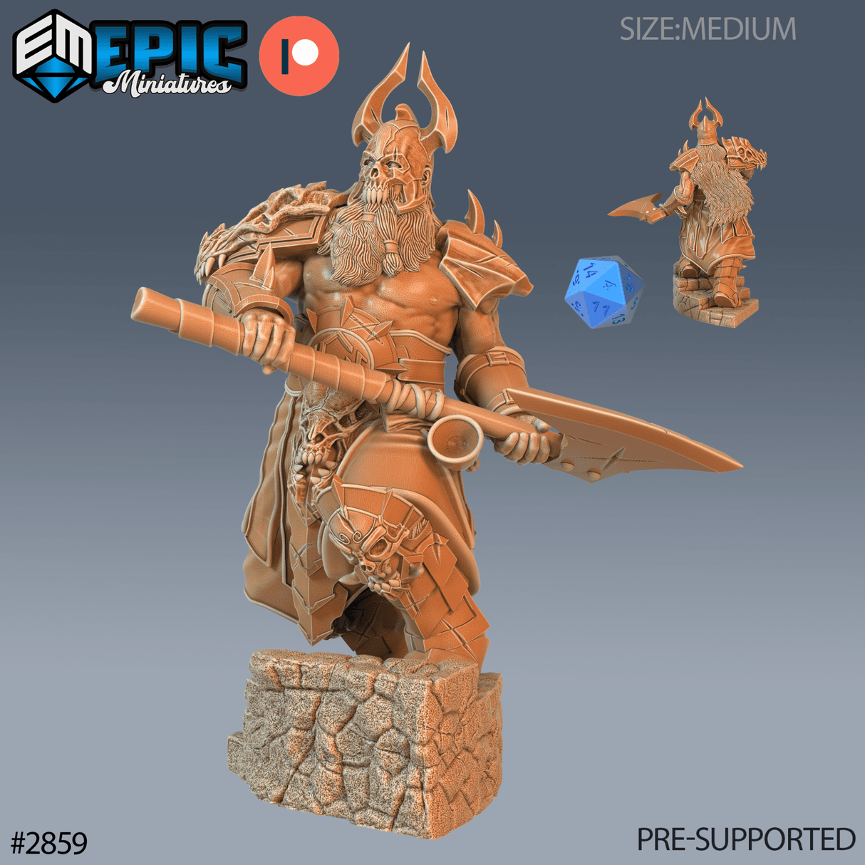 Viking Warrior Miniature | A - Tabletop RPG & D&D miniature. Perfect for wargaming & collectors