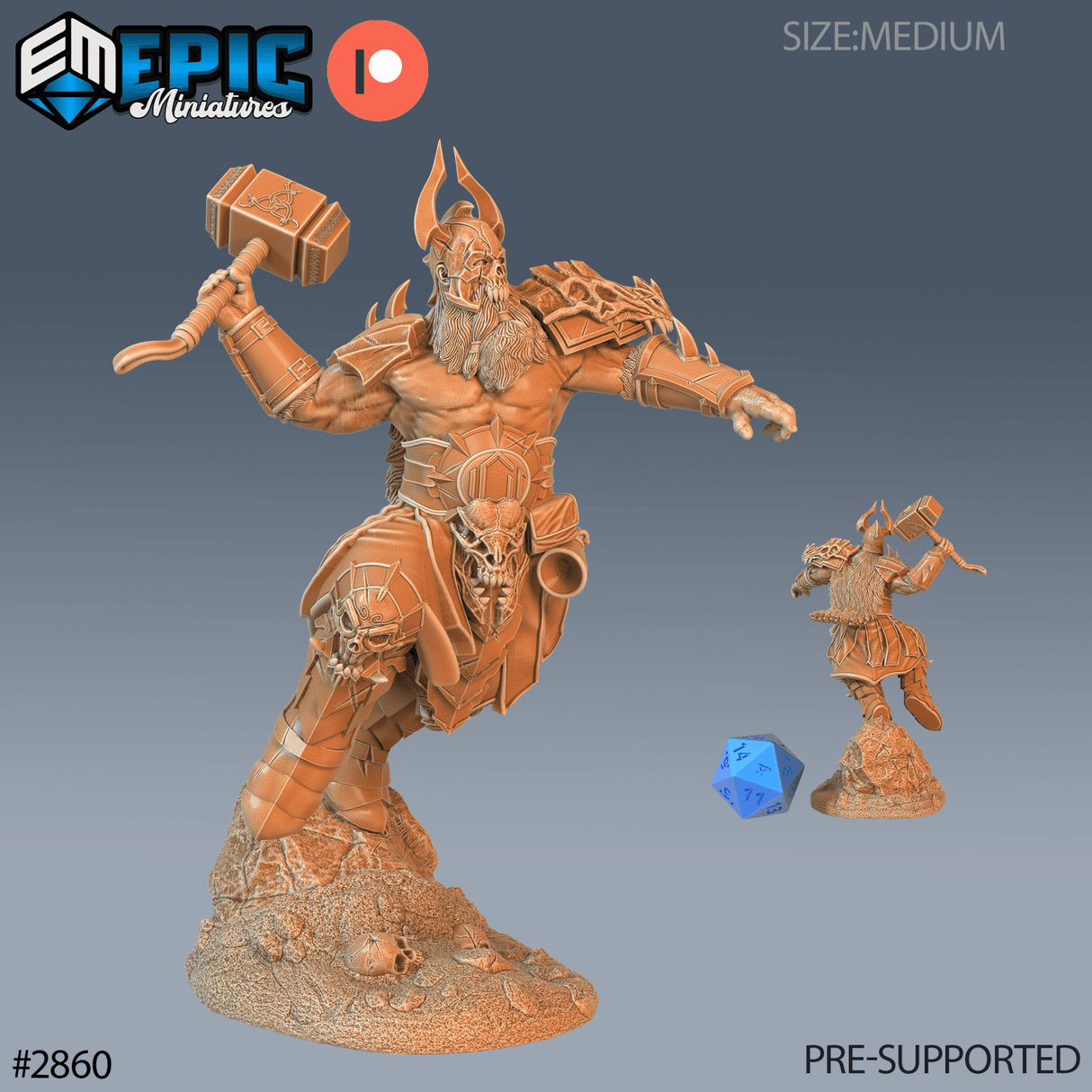 Viking Warrior Miniature | B - Tabletop RPG & D&D miniature. Perfect for wargaming & collectors