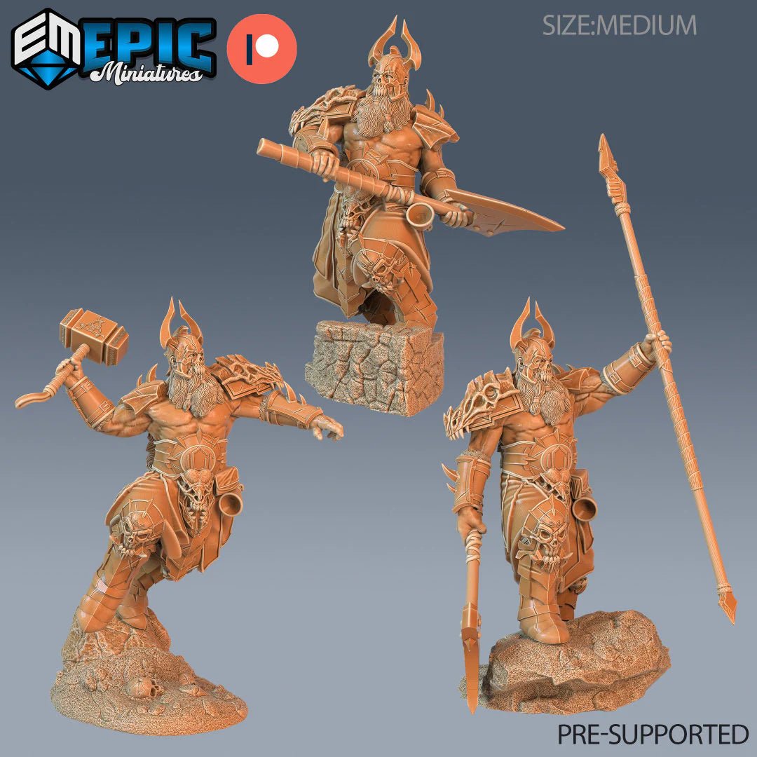 Viking Warrior Miniature | Set of 3 - Tabletop RPG & D&D miniature. Perfect for wargaming & collectors