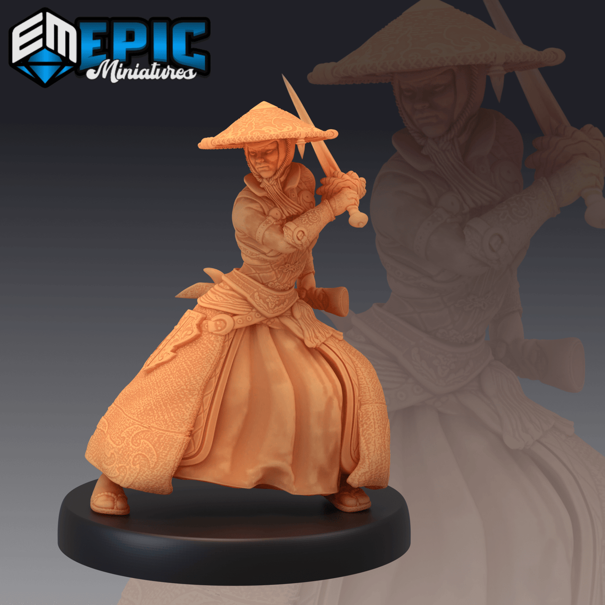 Warrior Monk Miniature | C - Tabletop RPG & D&D miniature. Perfect for wargaming & collectors