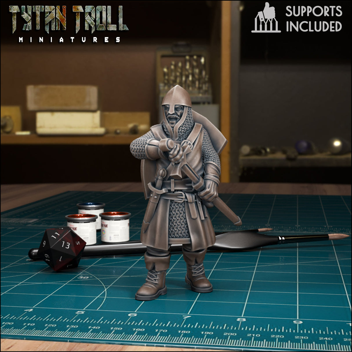 Warriors Guards Warrior Guard Miniature | B - Tabletop RPG & D&D miniature. Perfect for wargaming & collectors