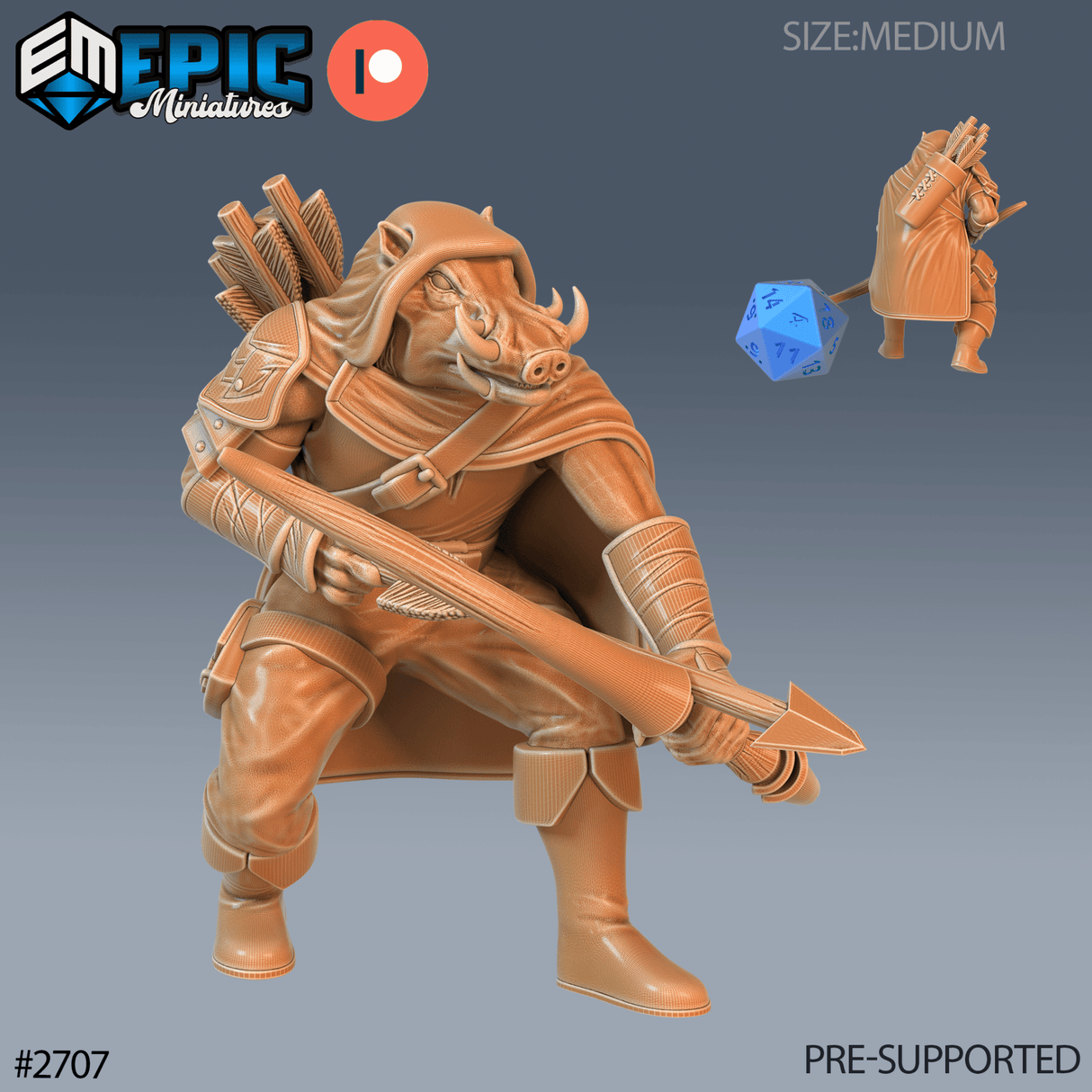 Wart Hog Set 1 Miniature | A - Tabletop RPG & D&D miniature. Perfect for wargaming & collectors