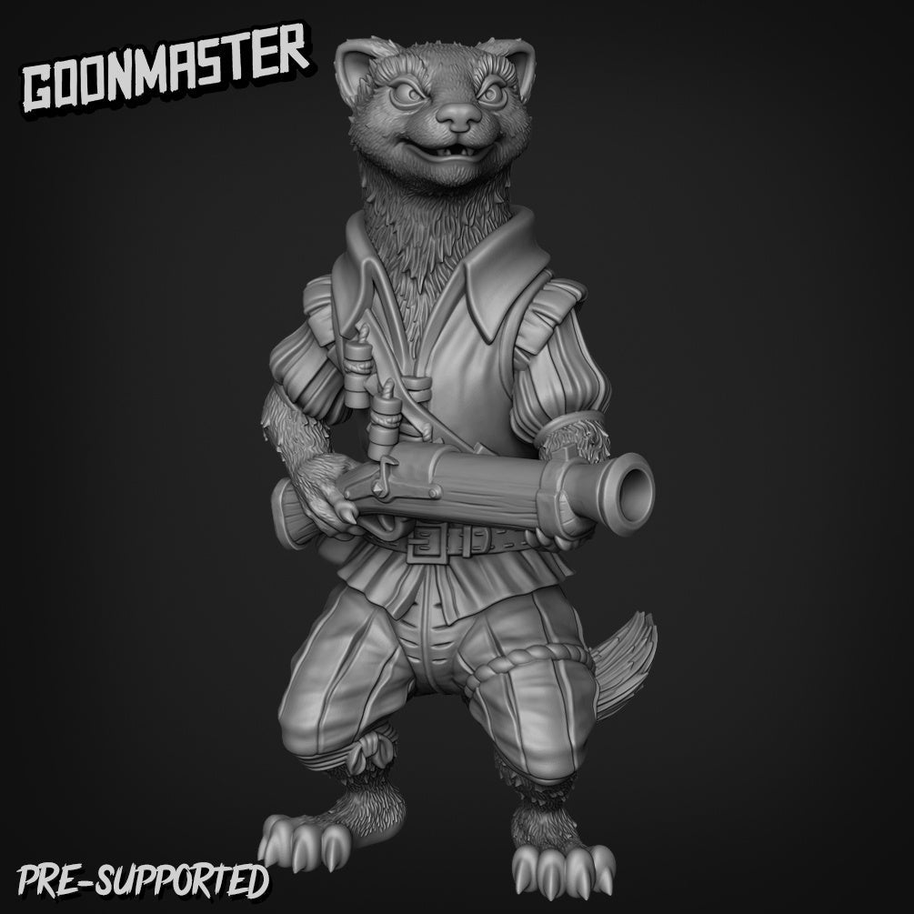 Weasel Ranger Archer Miniature | A - Tabletop RPG & D&D miniature. Perfect for wargaming & collectors