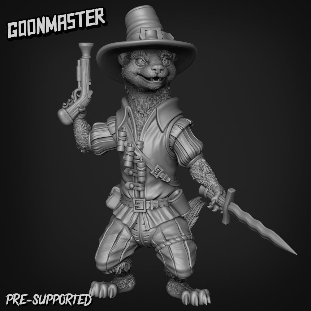Weasel Ranger Archer 2 Miniature | B - Tabletop RPG & D&D miniature. Perfect for wargaming & collectors