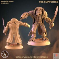 Werewolf Female Male 3 Miniature | F - Tabletop RPG & D&D miniature. Perfect for wargaming & collectors
