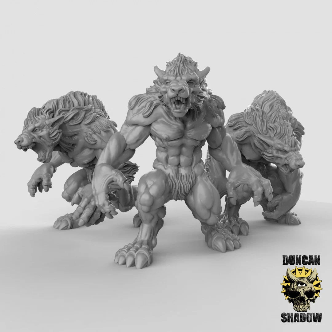 Werewolf Set 1 Miniature | Set of 3 - Tabletop RPG & D&D miniature. Perfect for wargaming & collectors
