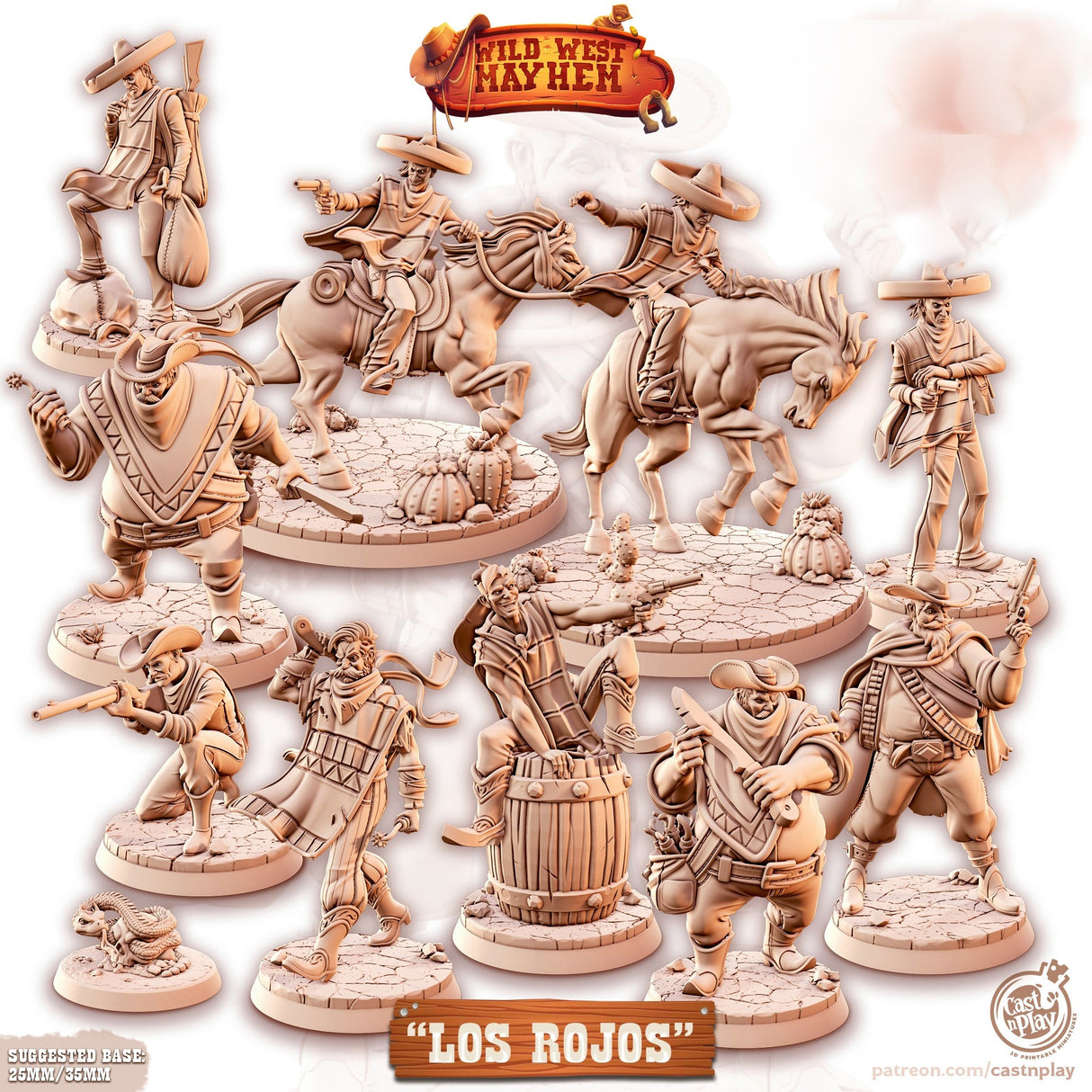 Wild West Mayhem Miniature | Full Set All Models - Tabletop RPG & D&D miniature. Perfect for wargaming & collectors