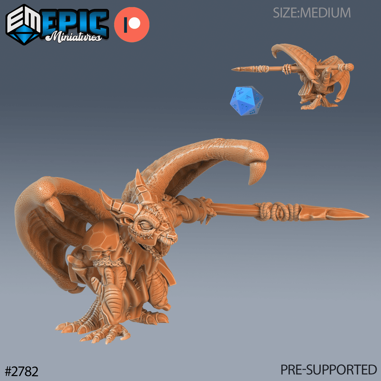Winged Kobold Miniature | C - Tabletop RPG & D&D miniature. Perfect for wargaming & collectors