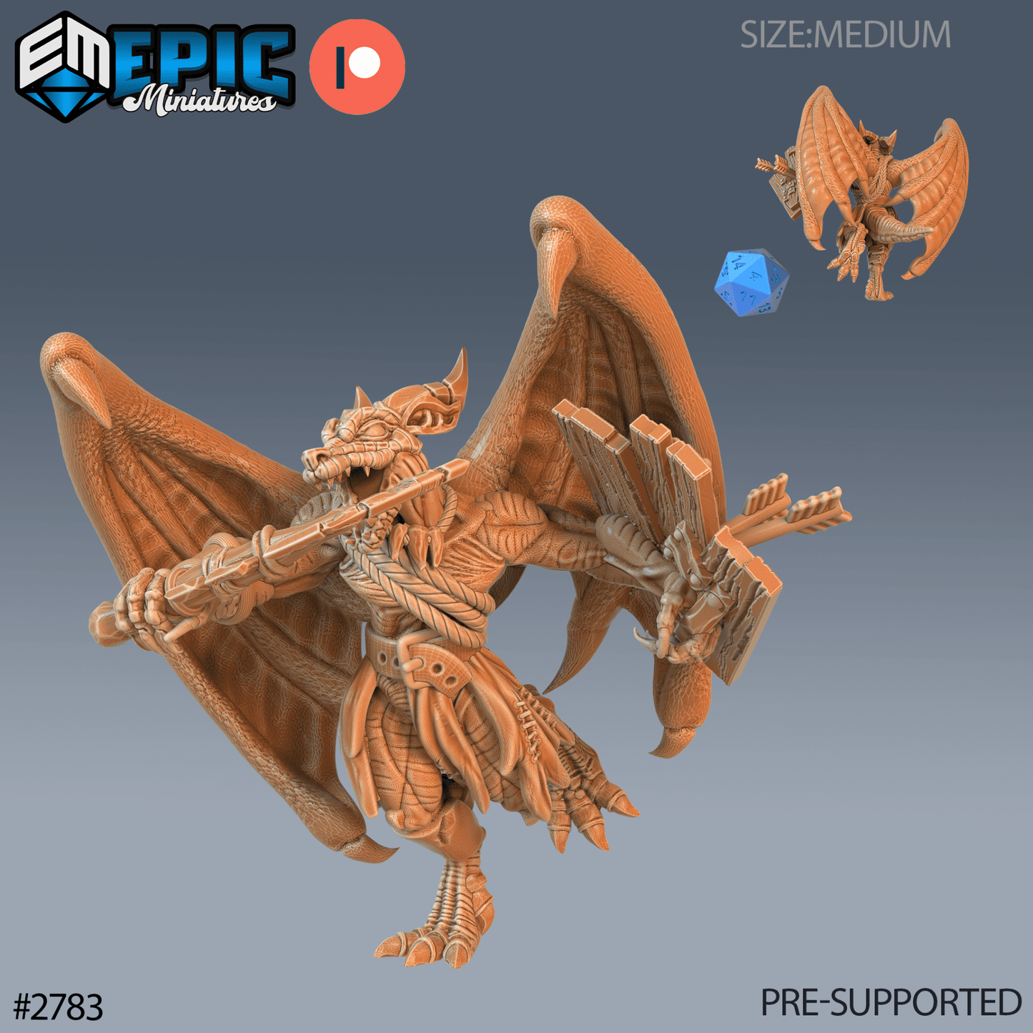 Winged Kobold Miniature - D - 28mm