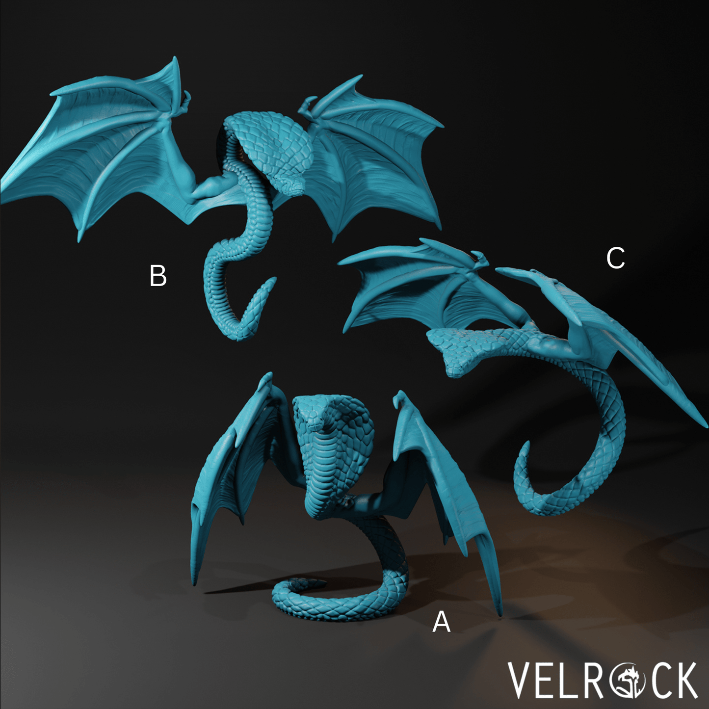 Winged Snake Miniature - Set of 3 - 28mm