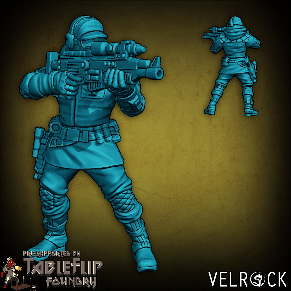 Winter Rebel Squad Miniature | A - Tabletop RPG & D&D miniature. Perfect for wargaming & collectors