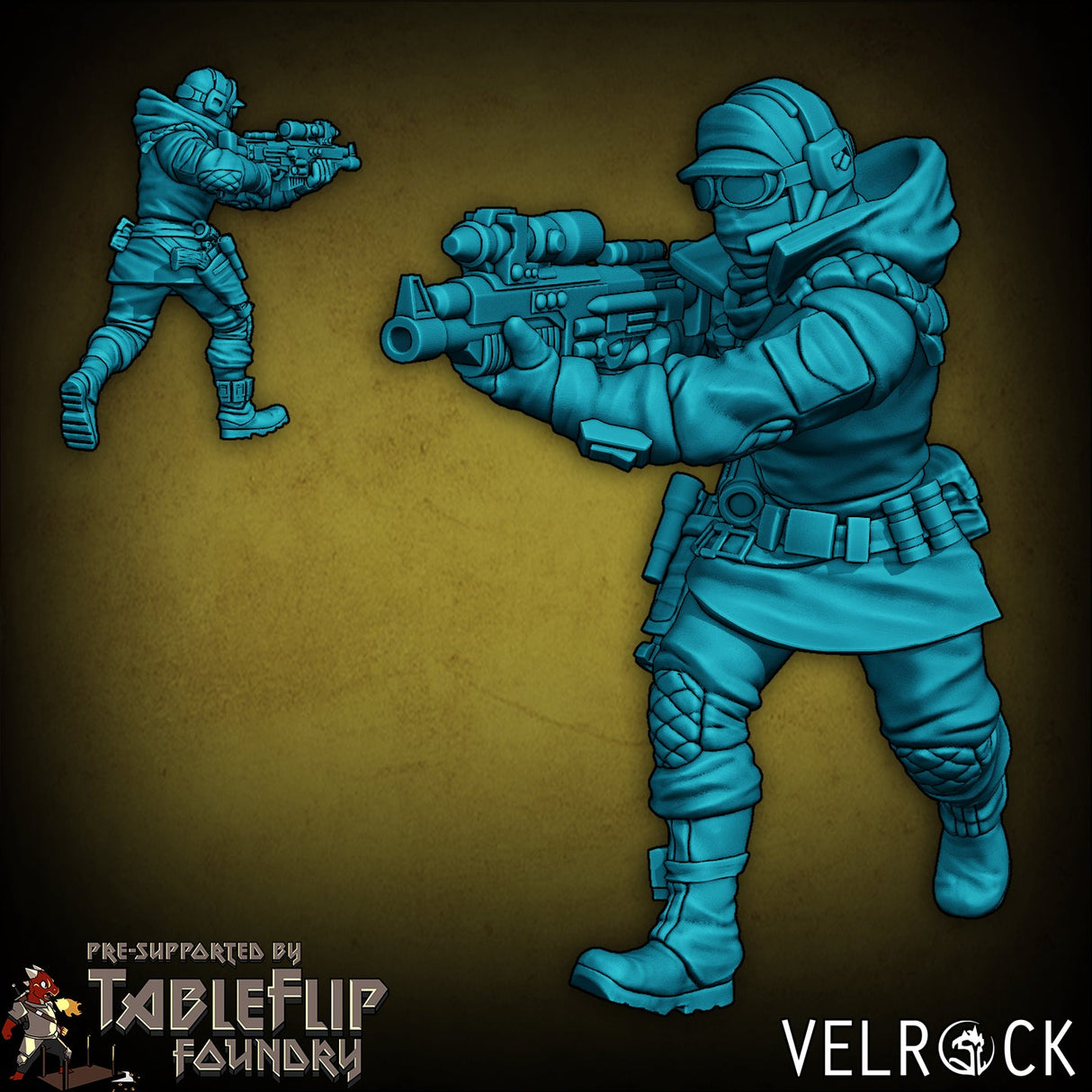 Winter Rebel Squad Miniature | F - Tabletop RPG & D&D miniature. Perfect for wargaming & collectors