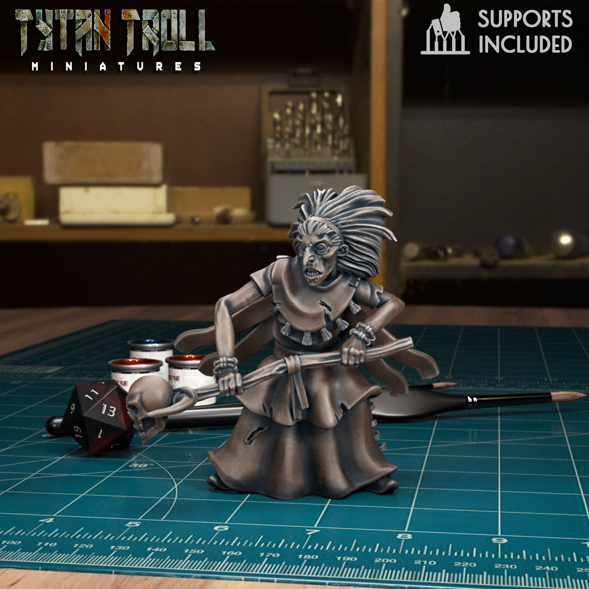 Witch Pack Miniature | A - Tabletop RPG & D&D miniature. Perfect for wargaming & collectors