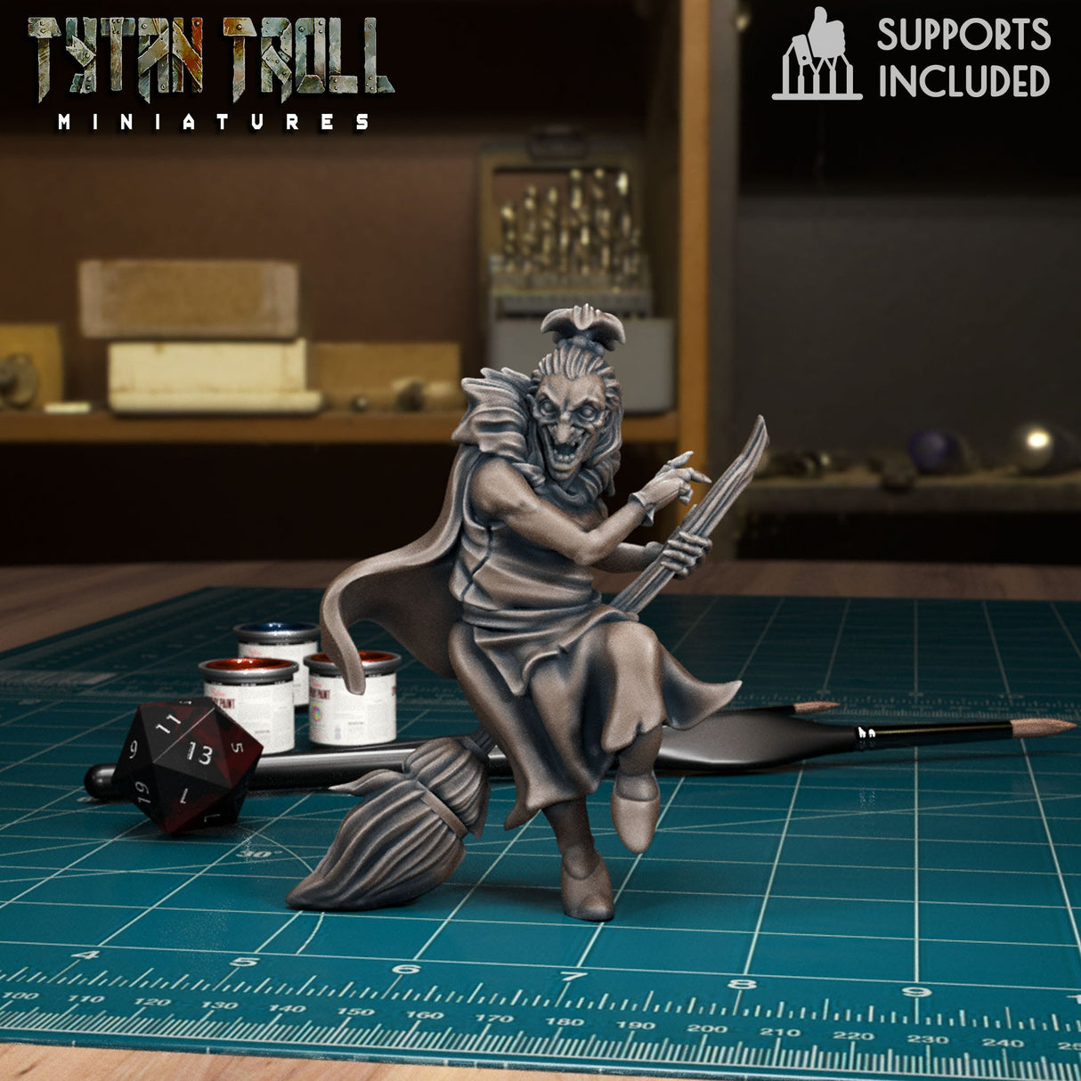 Witch Pack Miniature | B - Tabletop RPG & D&D miniature. Perfect for wargaming & collectors