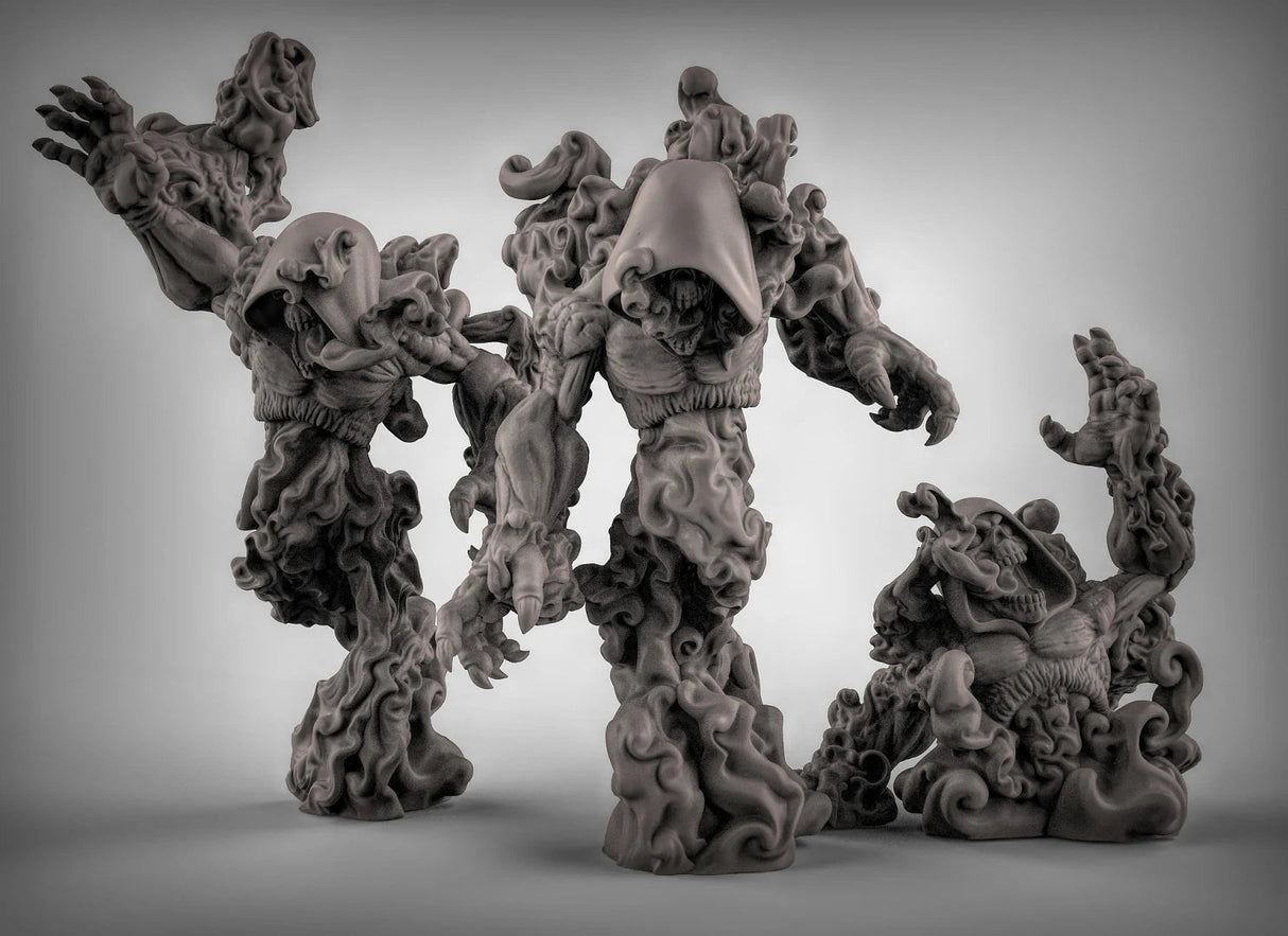 Wraith Ghost Miniature | Set of 3 - Tabletop RPG & D&D miniature. Perfect for wargaming & collectors