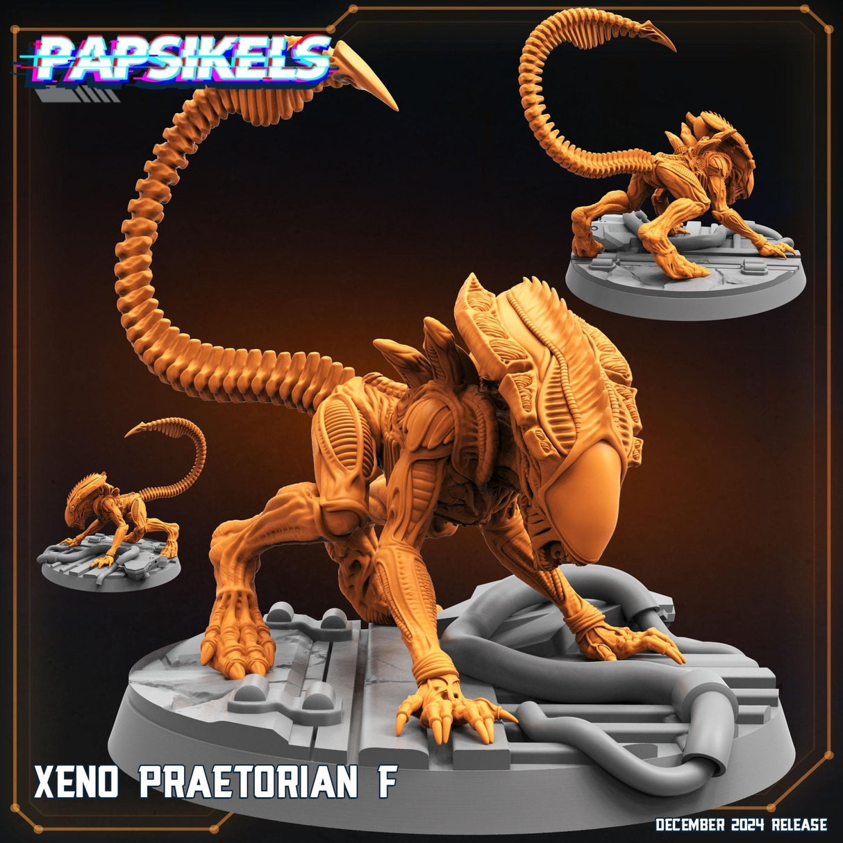 Xeno Praetorian Alien Miniature | Praetorian F - Tabletop RPG & D&D miniature. Perfect for wargaming & collectors