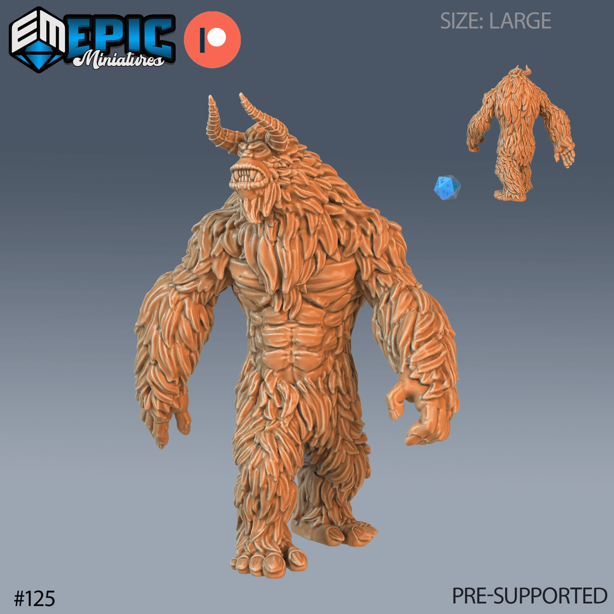 Yeti Miniature | A - Tabletop RPG & D&D miniature. Perfect for wargaming & collectors
