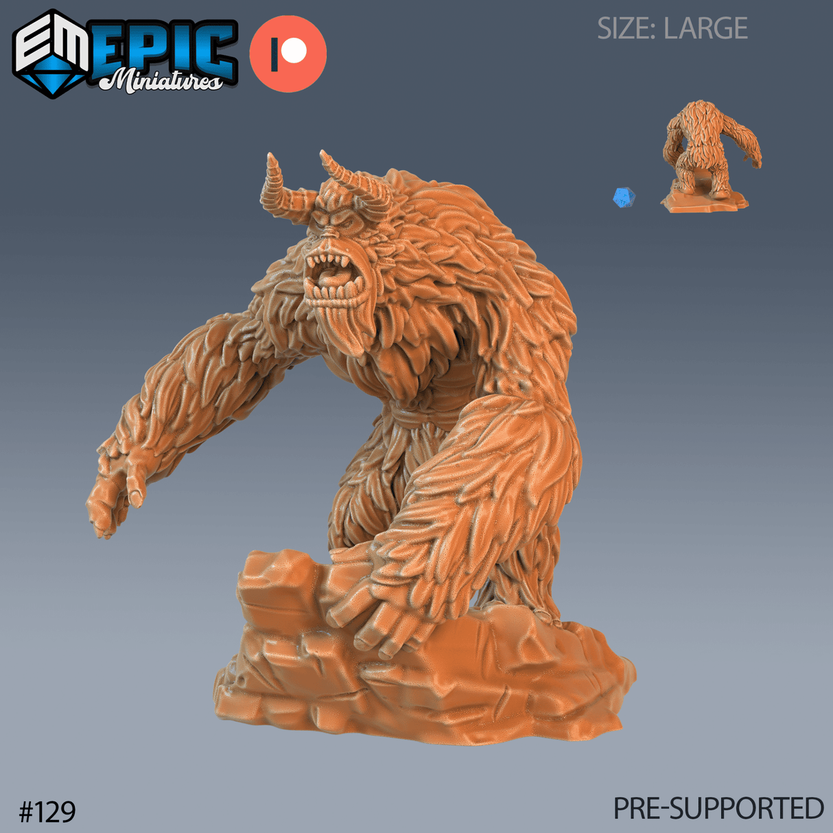 Yeti Miniature | G - Tabletop RPG & D&D miniature. Perfect for wargaming & collectors
