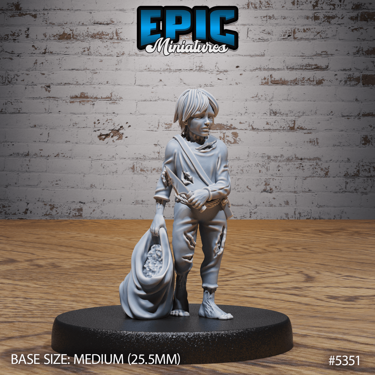 Zombie Villager Miniature | C - Tabletop RPG & D&D miniature. Perfect for wargaming & collectors