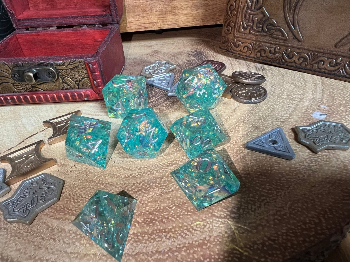 Light Blue Solid Sharp Dice, A Must Have For | - Tabletop RPG & D&D miniature. Perfect for wargaming & collectors