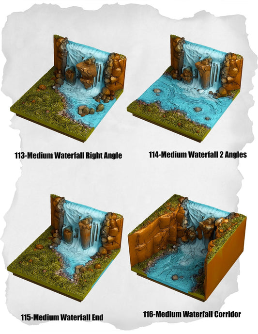 Highland Tiles – Medium Waterfall Angles, End & Corridor Pack (MH-113 to MH-116)