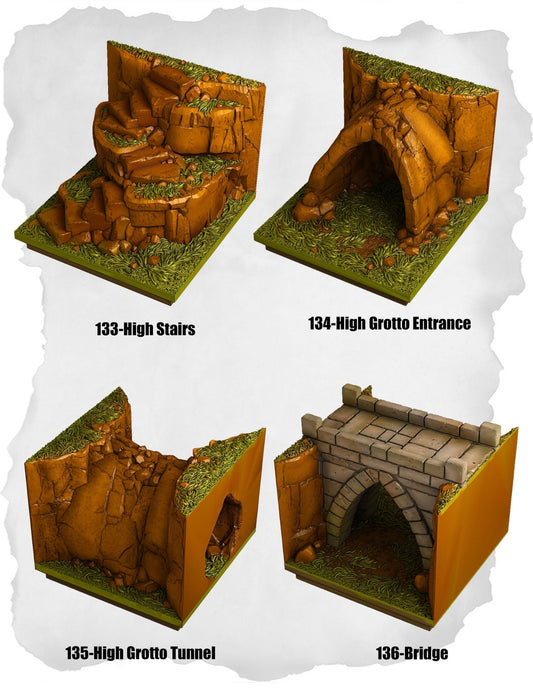 Highland Tiles – High Steps & Grotto Pack (MH-133 to MH-136)