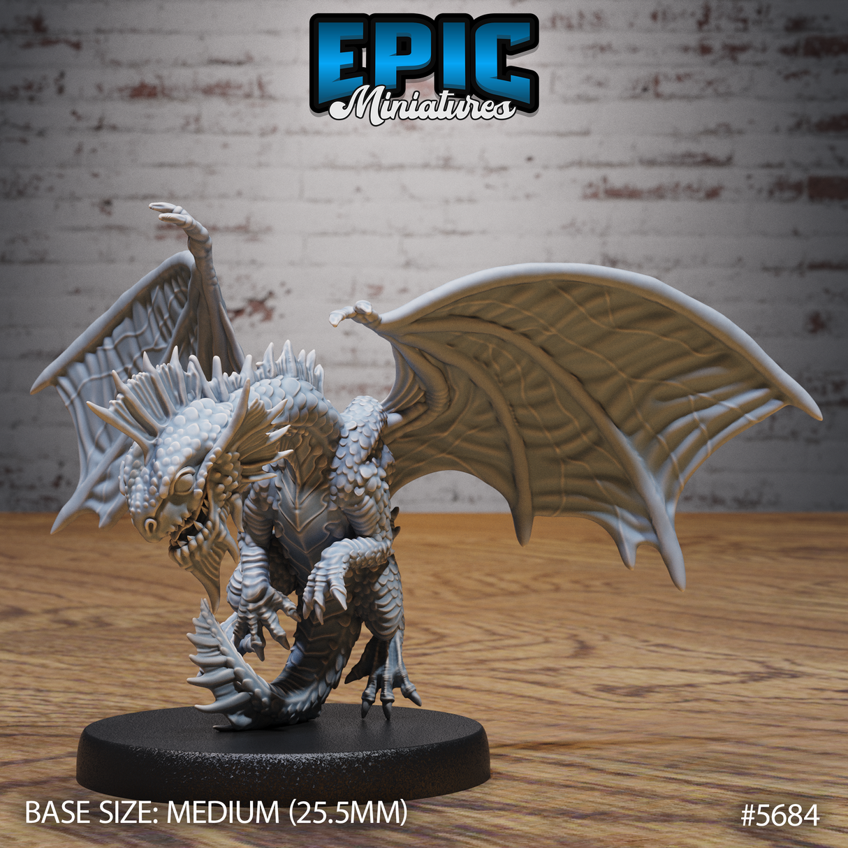 Silver Dragon Wyrmling Miniature