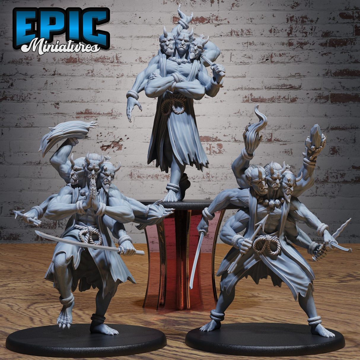 Three Heads Oni Miniature