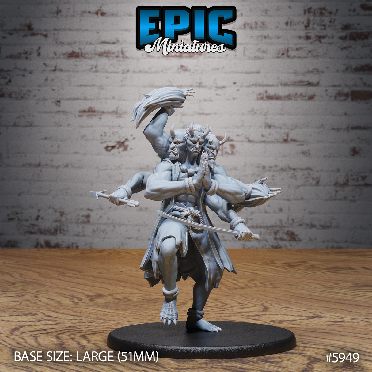 Three Heads Oni Miniature