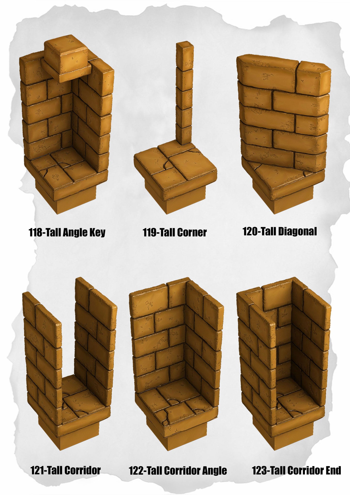 Desert Tiles – Tall Wall & Corridor Pack (ET-118 to ET-123)