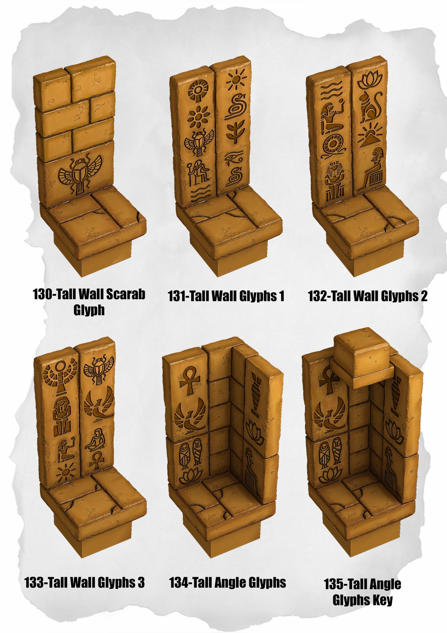 Desert Tiles – Tall Glyph Wall Pack (ET-130 to ET-135)
