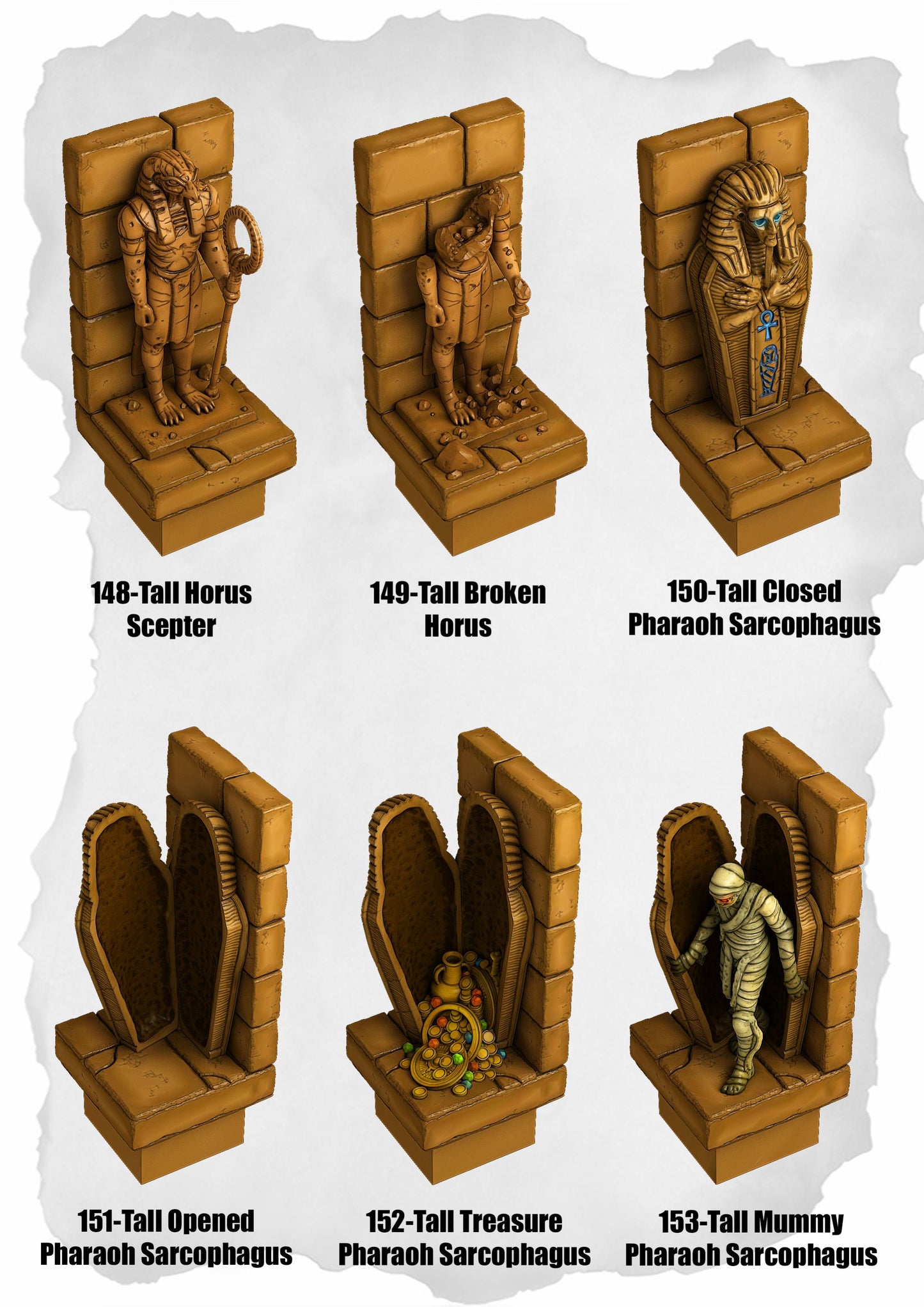 Desert Tiles – Tall Sarcophagus Pack (ET-148 to ET-153)