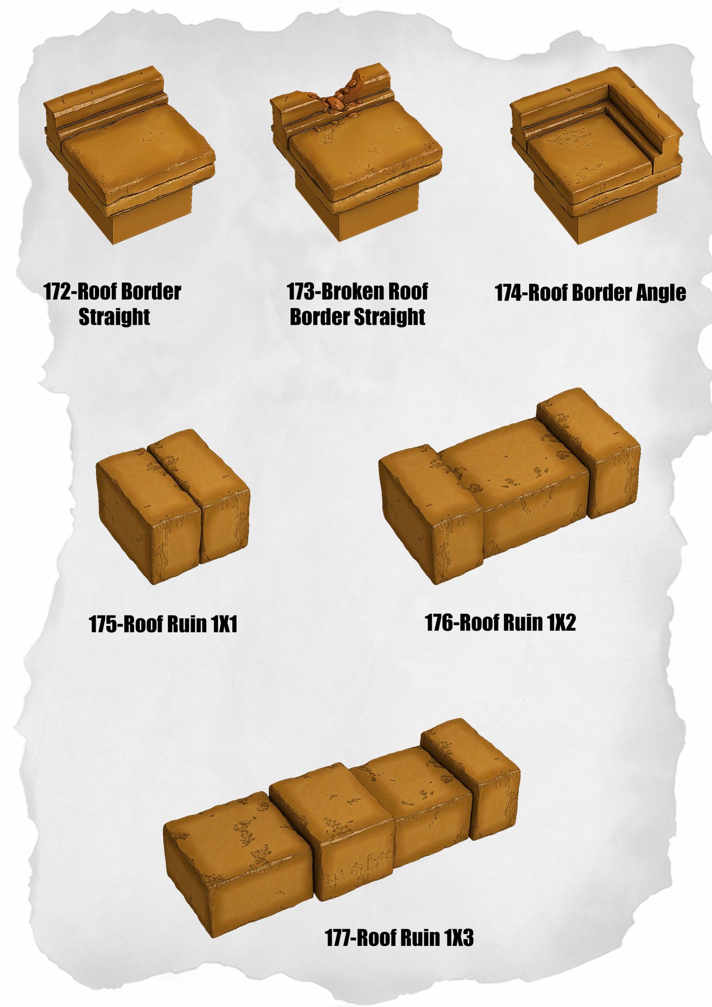 Desert Tiles – Roof Border Pack (ET-172 to ET-177)