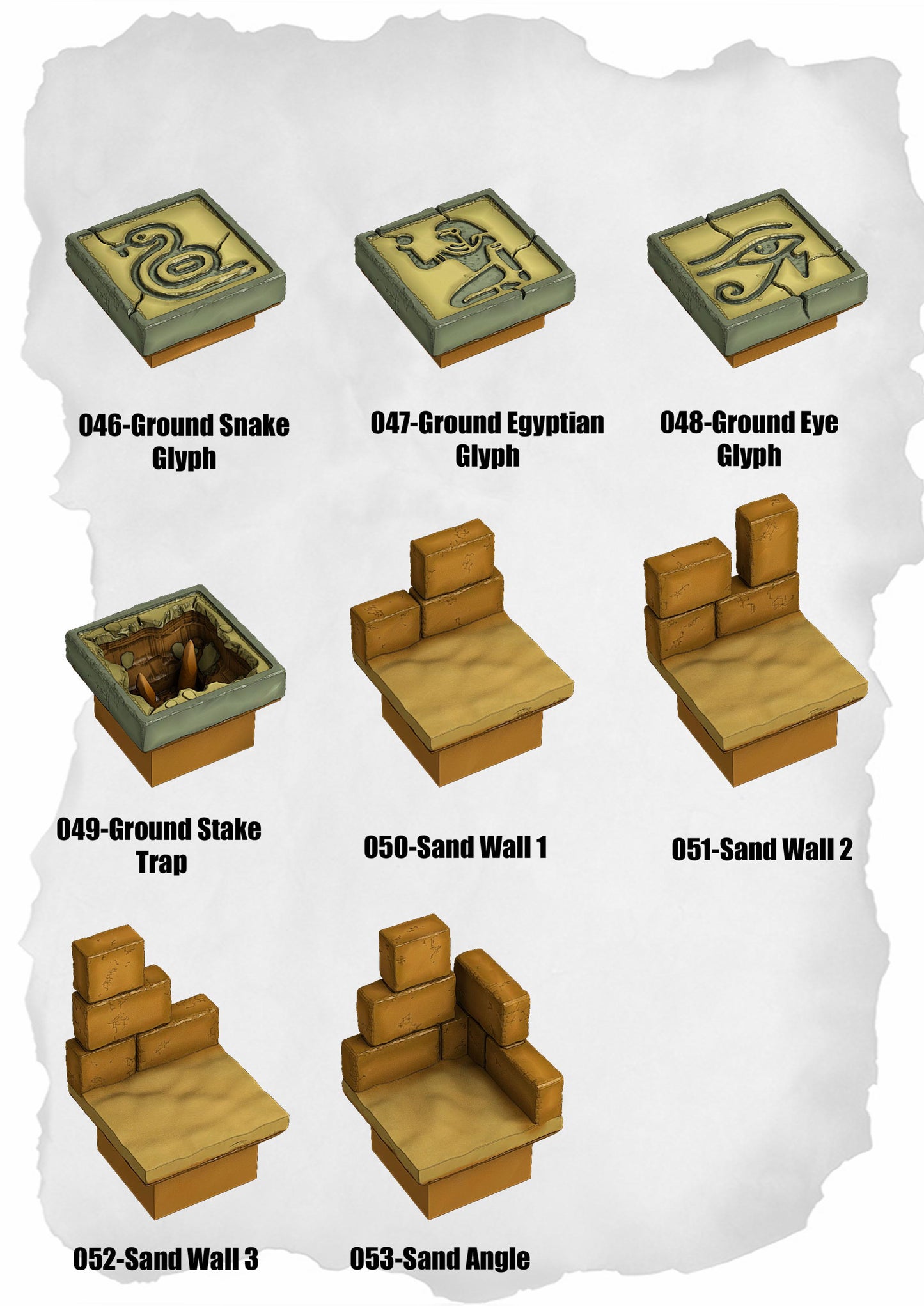 Desert Tiles – Ground Glyphs to Sand Angle Pack (ET-046 to ET-053)