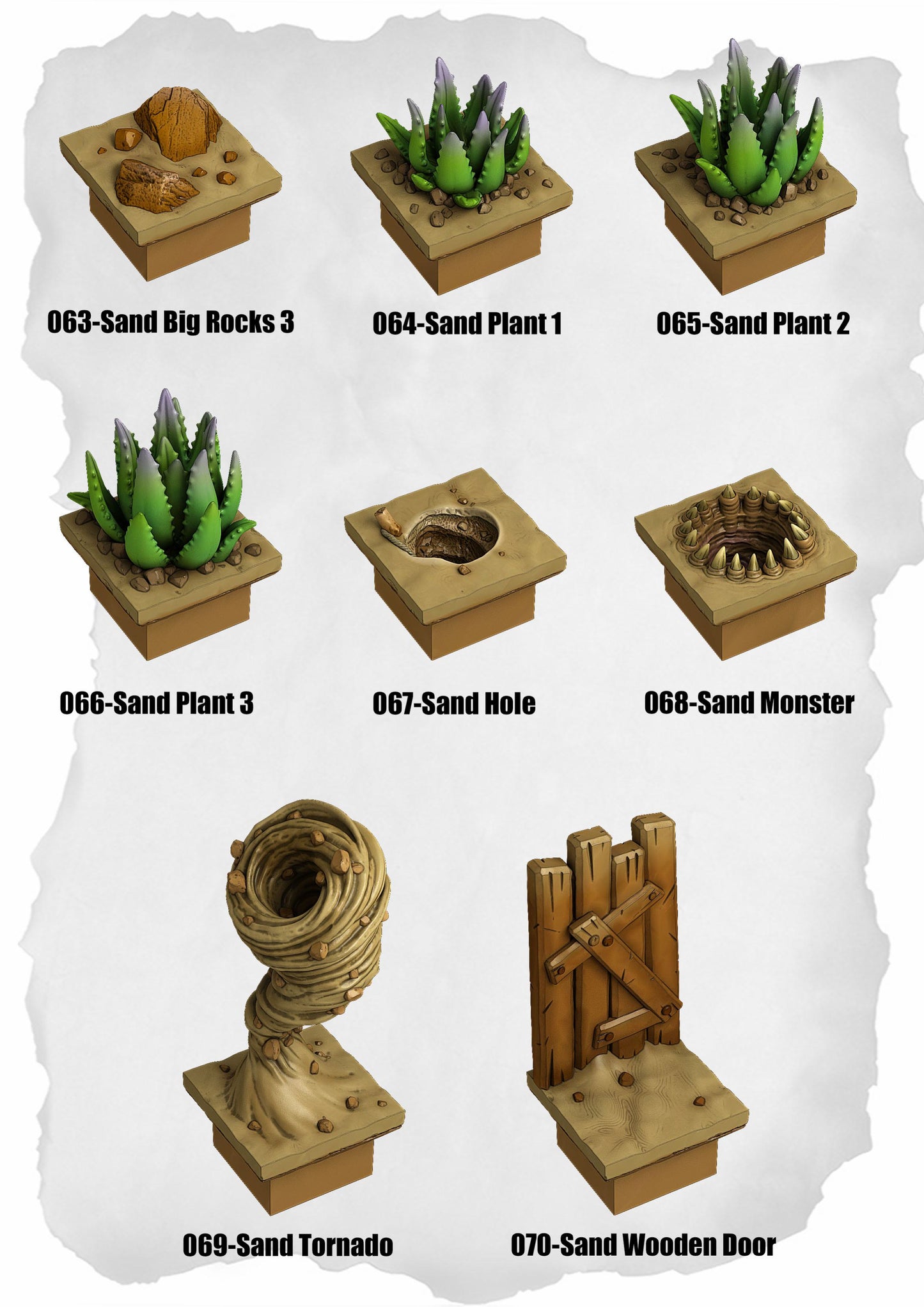 Desert Tiles – Sand Plants & Entrance Pack (ET-063 to ET-070)