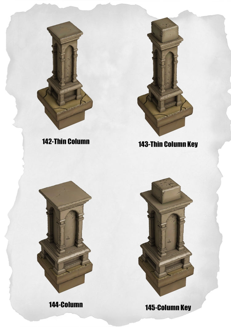 Graveyard Tiles – Column Pack (HG-142 to HG-145)