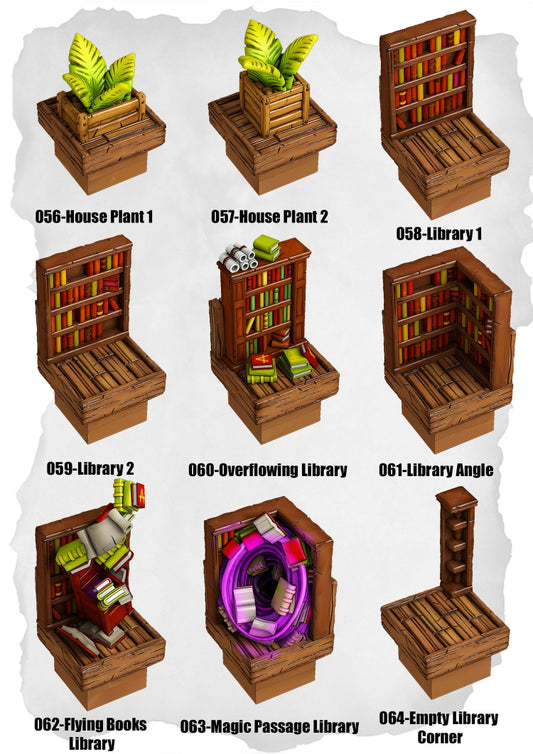 Town Tiles – Magical Library Set (MT2-056 to MT2-064)