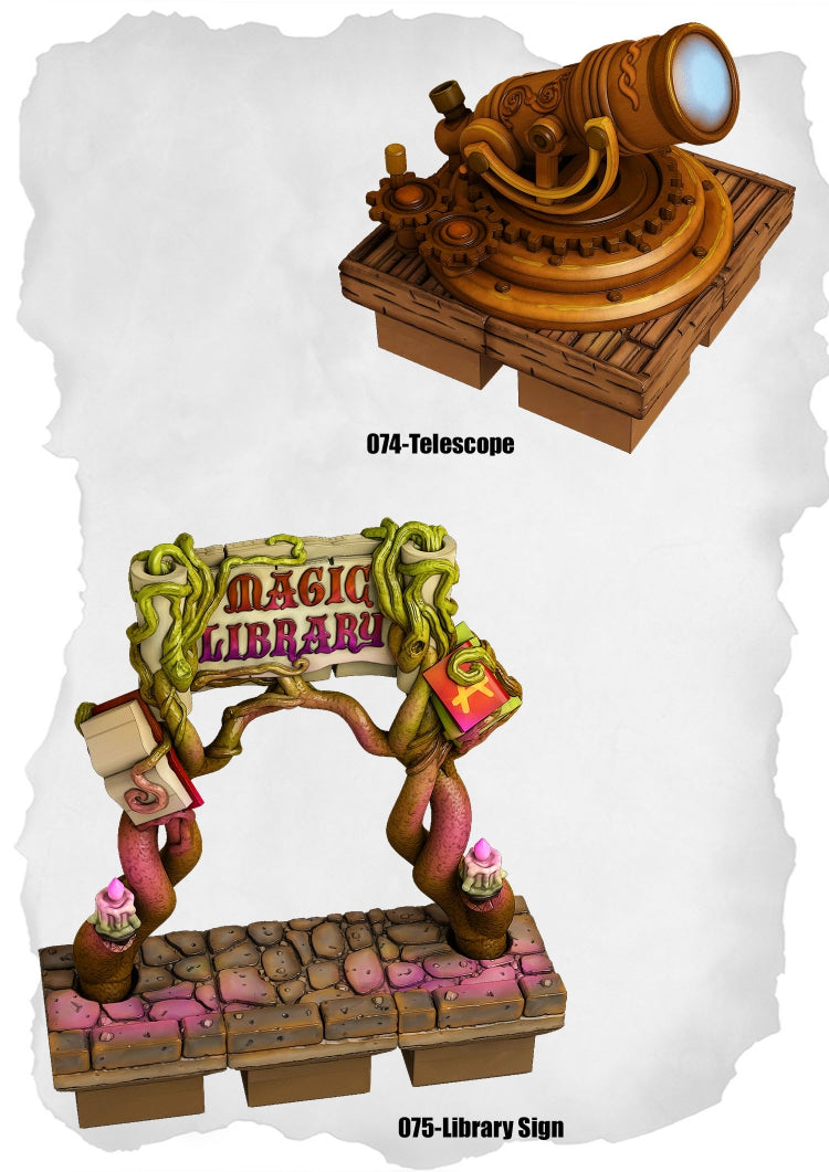 Town Tiles – Library Accessories Pack (MT2-074 to MT2-075)