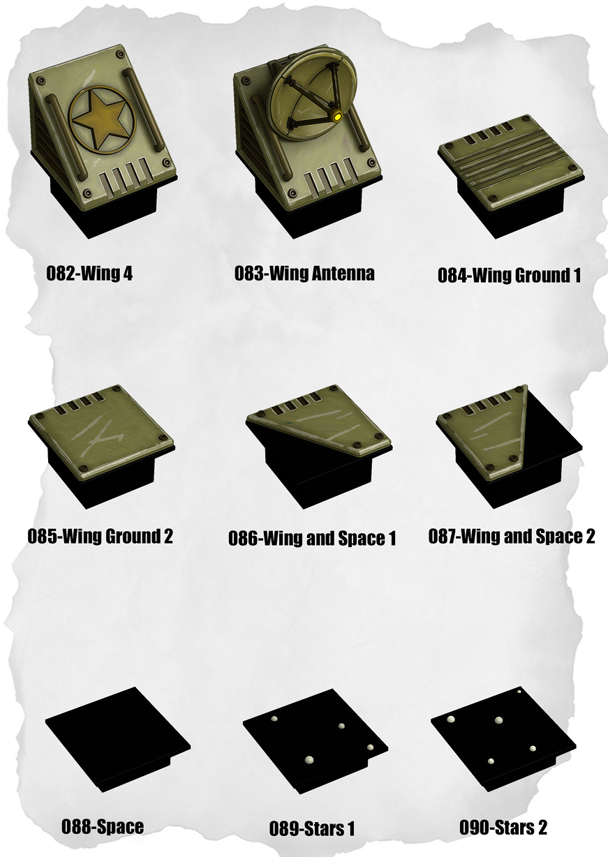 Sci-Fi Tiles – Wing & Asteroid Space Pack (IS-082 to IS-090)