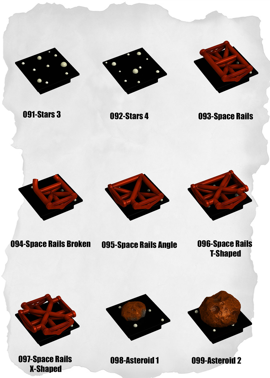 Sci-Fi Tiles – Space Rails & Asteroid Pack (IS-091 to IS-099)